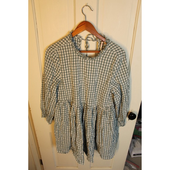 Free People Blue Gingham Babydoll Tunic Dress Women Size Small - Picture 2 of 6